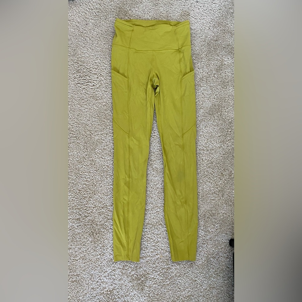 Lululemon fast and free 25 inch inseam size 2 green
